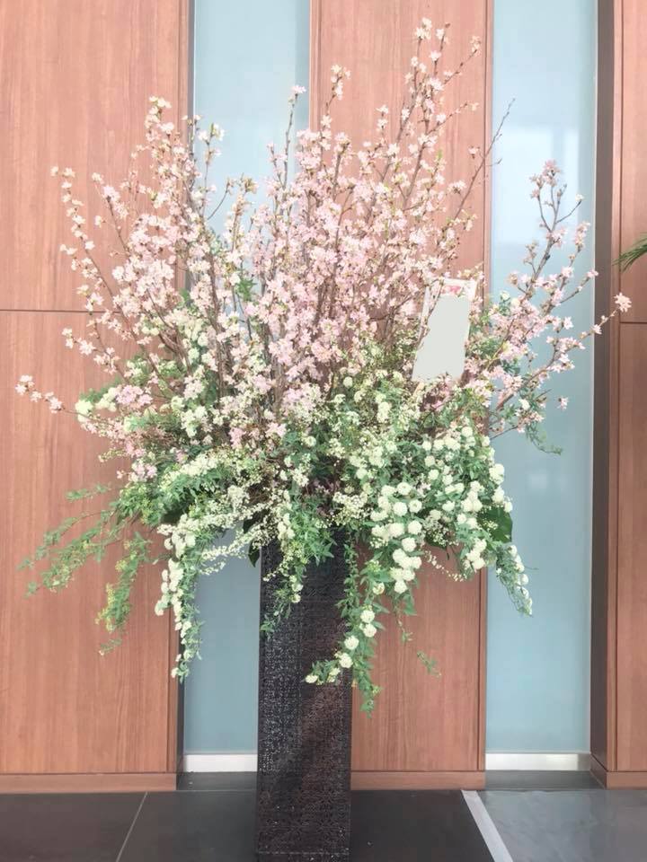 落成祝い 桜のアレンジメント 札幌 花屋 花たく Hanataku アレンジメント Flower Arrangement